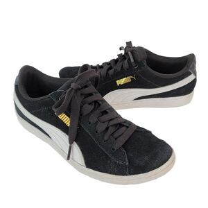 Puma Vikky Womens Size 7‎ Black Low Top Sneakers Suede Shoes 362624-02